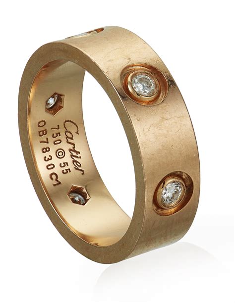 cartier mens gold ring|men's cartier ring with diamond.